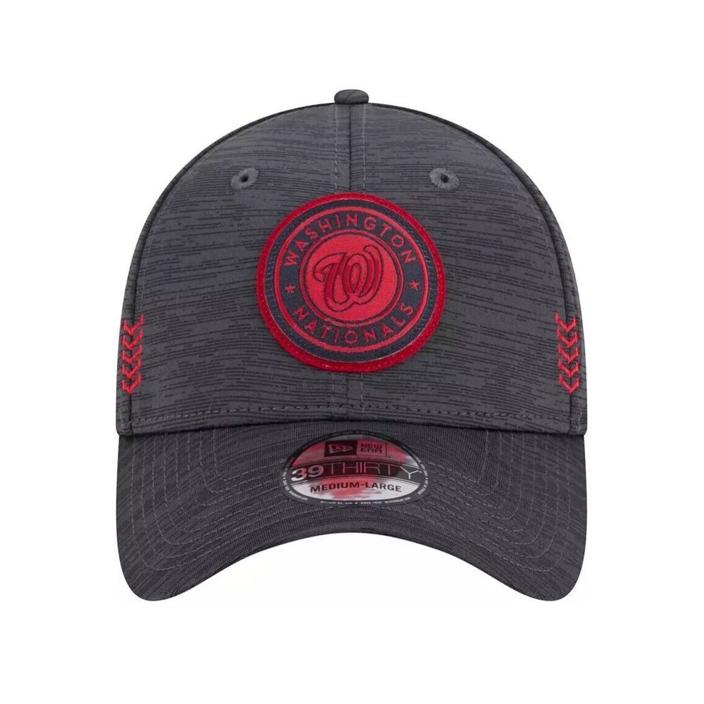 New Era Washington Nationals Clubhouse Gray Red 39Thirty Stretch Fit Hat Cap NEW